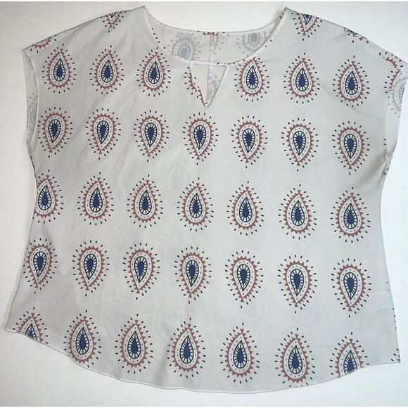 SHEIN Blouse Women 2X Peacock Boho Western Top Coastal Cowgirl Shirt Cowl Sleeve - Picture 2 of 11